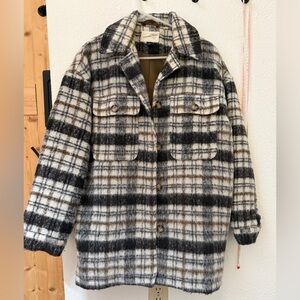 Universal Thread Checkered Wool Blend Shacket Coat